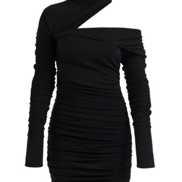 SOLD OUT Mugler H&M Gathered One-Shoulder Mini Dress - Picture 2 of 8